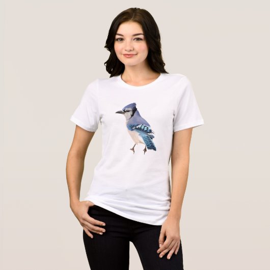 Blue Jay Bird Tri-Blend Shirt (Vorderseite voll)