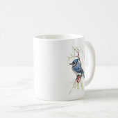 Blue Jay Bird Wasserfarbe Tasse Kaffee (VorderseiteRechts)