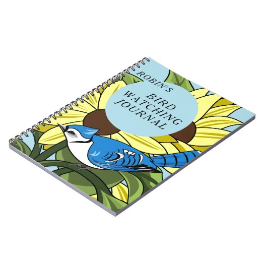 Blue Jay Bird Watching Journal Notizblock (Linke Seite)