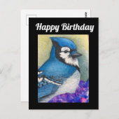 Blue Jay Bird Wildlife Happy Birthday Postkarte (Vorne/Hinten)