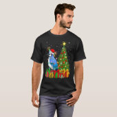Blue Jay Bird Xmas Holiday Santa Blue Jay Christ T-Shirt (Vorne ganz)