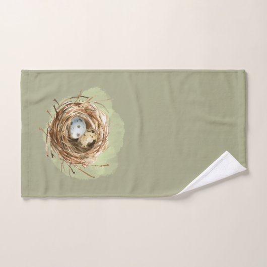 Blue Jay Birdhouse Blume Nest Feather Blue Pink Badhandtuch Set (Handtuch)