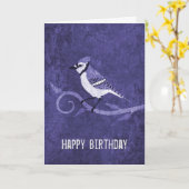 Blue Jay Birthday Card Karte (Gelbe Blume)