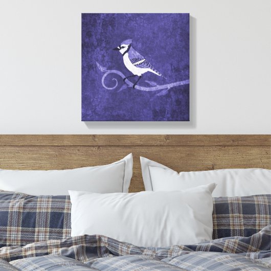 Blue Jay Canvas Print Leinwanddruck (Insitu (Schlafzimmer))