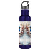 Blue Jay Cherry Blüten Wasserfarbe Edelstahlflasche (Vorderseite)