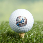 Blue Jay Cherry Blüten Wasserfarbe Golfball (Insitu T-Shirt)
