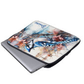 Blue Jay Cherry Blüten Wasserfarbe Laptopschutzhülle (Vorne Knopf)