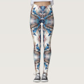 Blue Jay Cherry Blüten Wasserfarbe Leggings (Vorderseite)