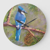 Blue Jay Clock Große Wanduhr (Vorderseite)