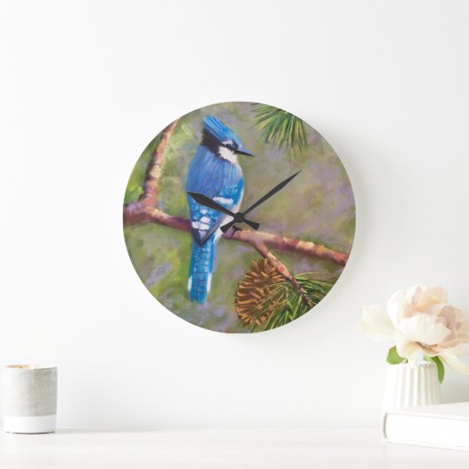 Blue Jay Clock Große Wanduhr (Zuhause)