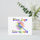 Blue Jay Color My World Postkarte (Stehend Vorderseite)