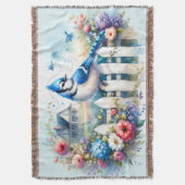 Blue Jay Cottage Garden Fence Scene Decke (Vorderseite Vertikal)