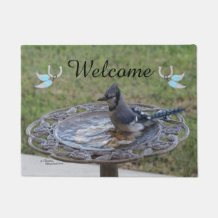 Blue Jay Feathers Spiegeland Welcome Doormat Fußmatte