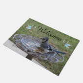 Blue Jay Feathers Spiegeland Welcome Doormat Fußmatte (Schrägansicht)