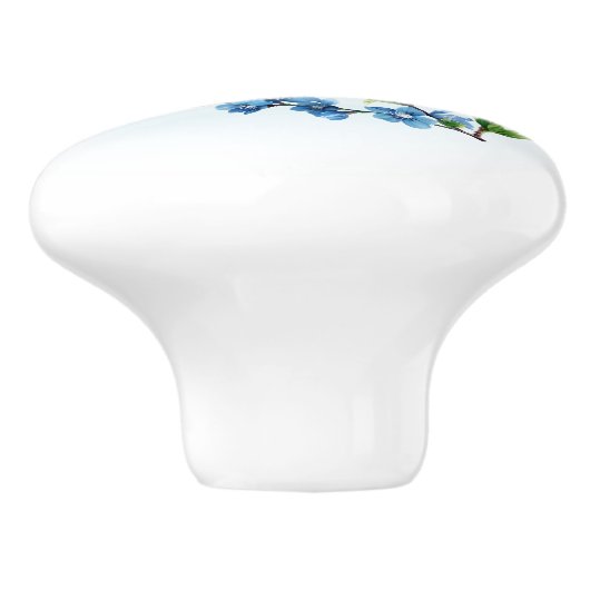 Blue Jay Floral Keramikknauf (Seitenansicht)