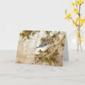Blue Jay, Geburtstag Karte (Gelbe Blume)