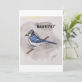 Blue Jay Greeting Card Einladung (Stehend Vorderseite)