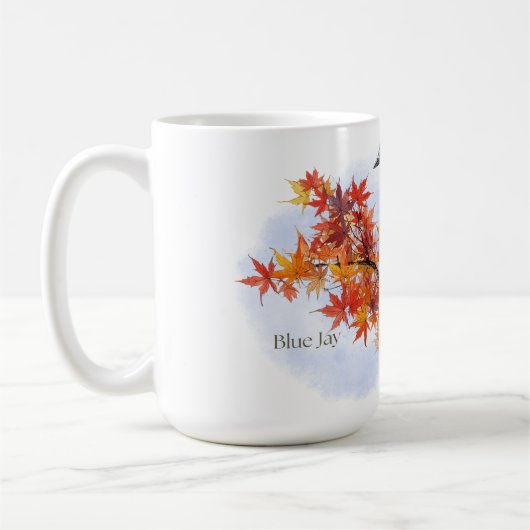 Blue Jay in Fall Colors Kaffeetasse (Links)