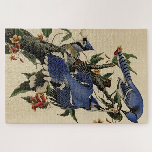Blue Jay - John James Audubons Vögel in Amerika Puzzle (Horizontal)