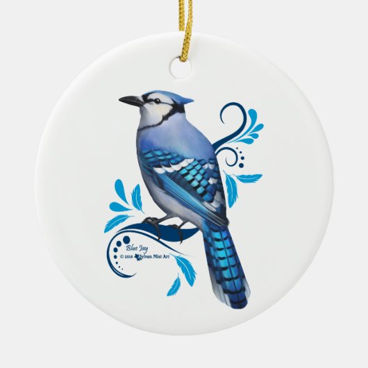 Blue Jay Keramik Ornament (Vorne)