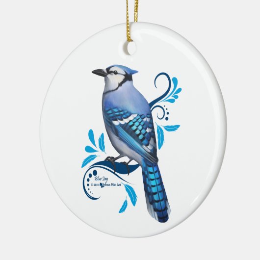Blue Jay Keramik Ornament (Links)