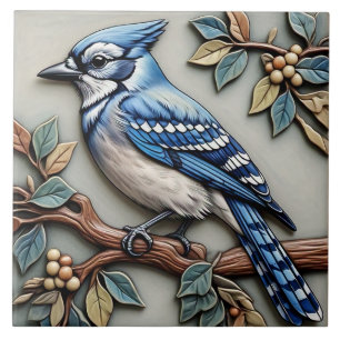 Blue Jay - Kunst und Handwerk Keramik Tile Fliese