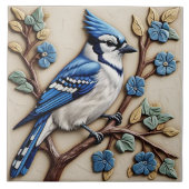 Blue Jay - Kunst und Handwerk Keramik Tile Fliese (Vorderseite)