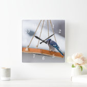 Blue Jay Lunch Wall Clock Quadratische Wanduhr (Zuhause)