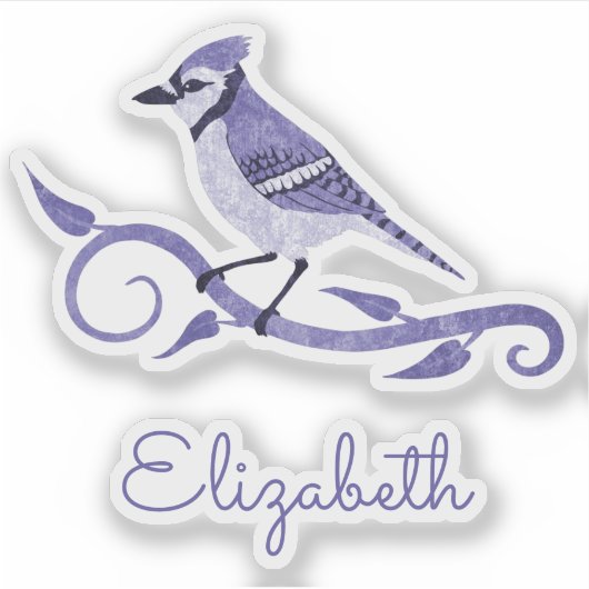 Blue Jay Name Vinyl Stickers Aufkleber (Vorderseite)