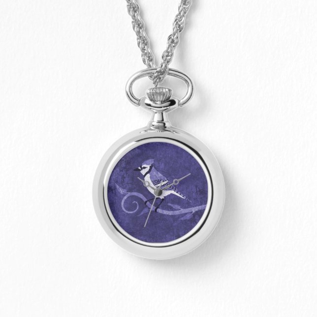 Blue Jay Necklace Watch Armbanduhr (Vorderseite)