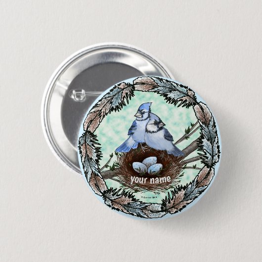Blue Jay Nest Button (Vorne & Hinten)