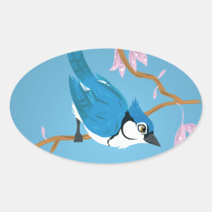 Blue Jay Ovaler Aufkleber