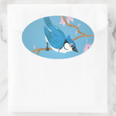 Blue Jay Ovaler Aufkleber (Tasche)