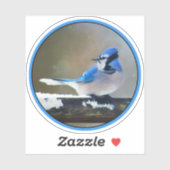 Blue Jay Painting - Original Bird Art Aufkleber (Blatt)
