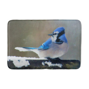 Blue Jay Painting - Original Bird Art Badematte
