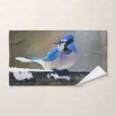 Blue Jay Painting - Original Bird Art Badhandtuch Set (Handtuch)