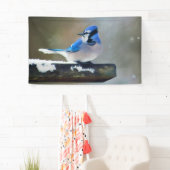 Blue Jay Painting - Original Bird Art Banner (Insitu)
