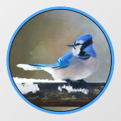 Blue Jay Painting - Original Bird Art Fensteraufkleber (Blatt)