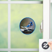 Blue Jay Painting - Original Bird Art Fensteraufkleber (Zuhause)