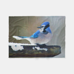 Blue Jay Painting - Original Bird Art Fleecedecke