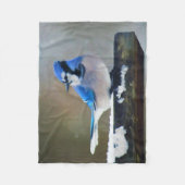 Blue Jay Painting - Original Bird Art Fleecedecke (Vorderseite)