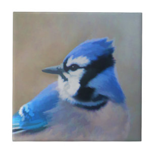 Blue Jay Painting - Original Bird Art Fliese