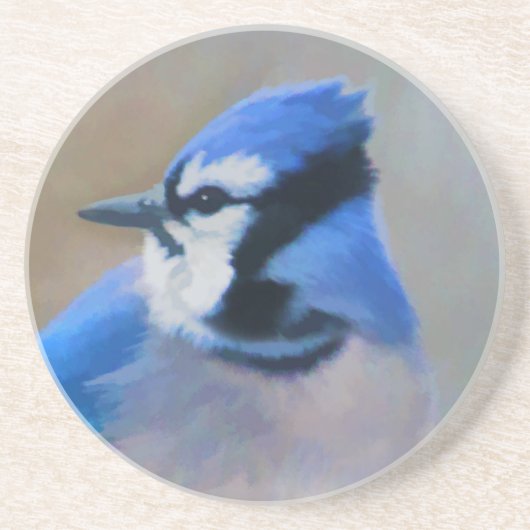 Blue Jay Painting - Original Bird Art Getränkeuntersetzer (Vorne)