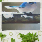 Blue Jay Painting - Original Bird Art Handtuch (Gefaltet)