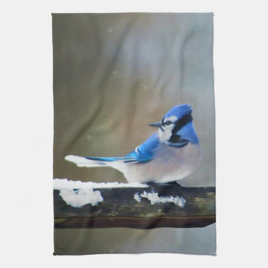 Blue Jay Painting - Original Bird Art Handtuch (Vertikal)