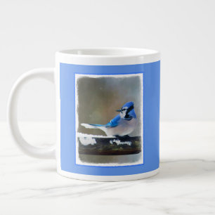 Blue Jay Painting - Original Bird Art Jumbo-Tasse