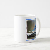 Blue Jay Painting - Original Bird Art Kaffeetasse (VorderseiteRechts)