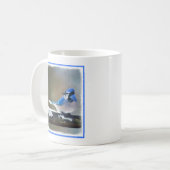 Blue Jay Painting - Original Bird Art Kaffeetasse (Vorderseite Links)