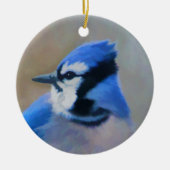 Blue Jay Painting - Original Bird Art Keramik Ornament (Vorne)