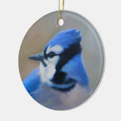 Blue Jay Painting - Original Bird Art Keramik Ornament (Links)